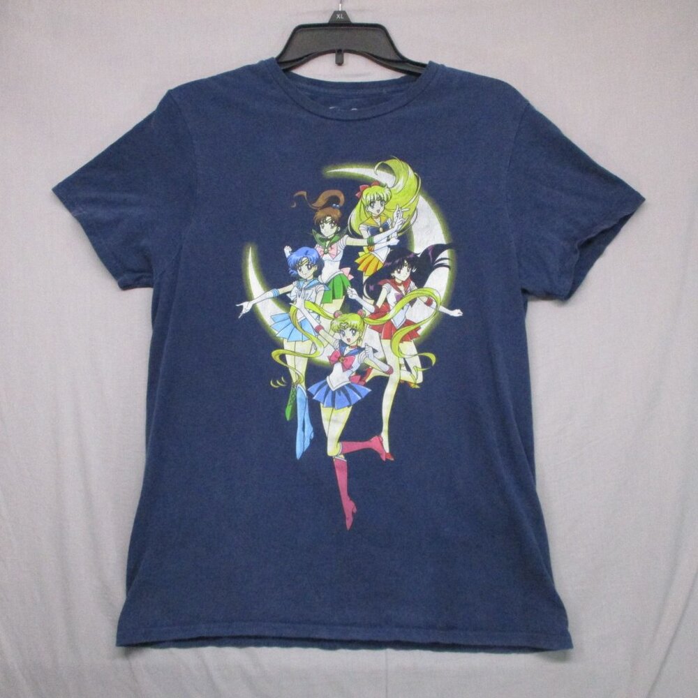 Sailor Moon Graphic Print‎ T-Shirt Blue Women Size | M